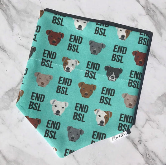 End BSL Dog Bandana Teal