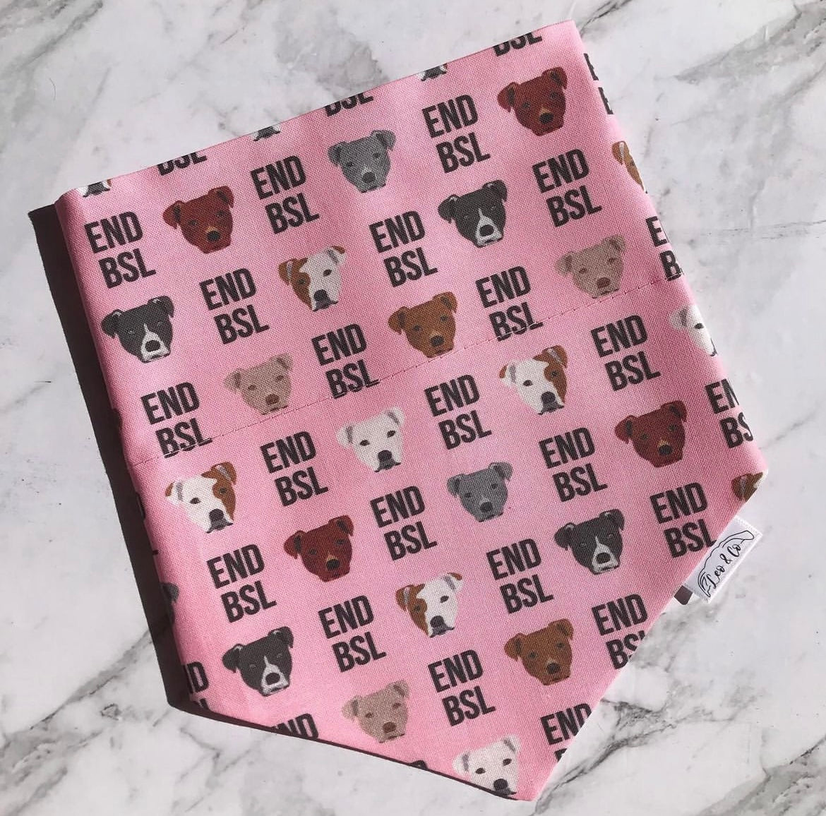 End BSL Dog Bandana Pink