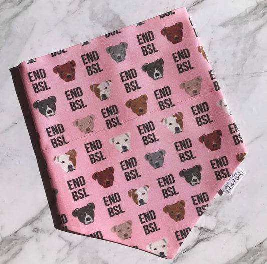 End BSL Dog Bandana Pink