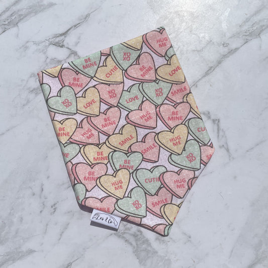 Candy Hearts Dog Bandana