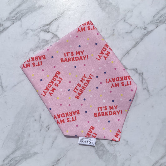 Barkday Dog Bandana Pink
