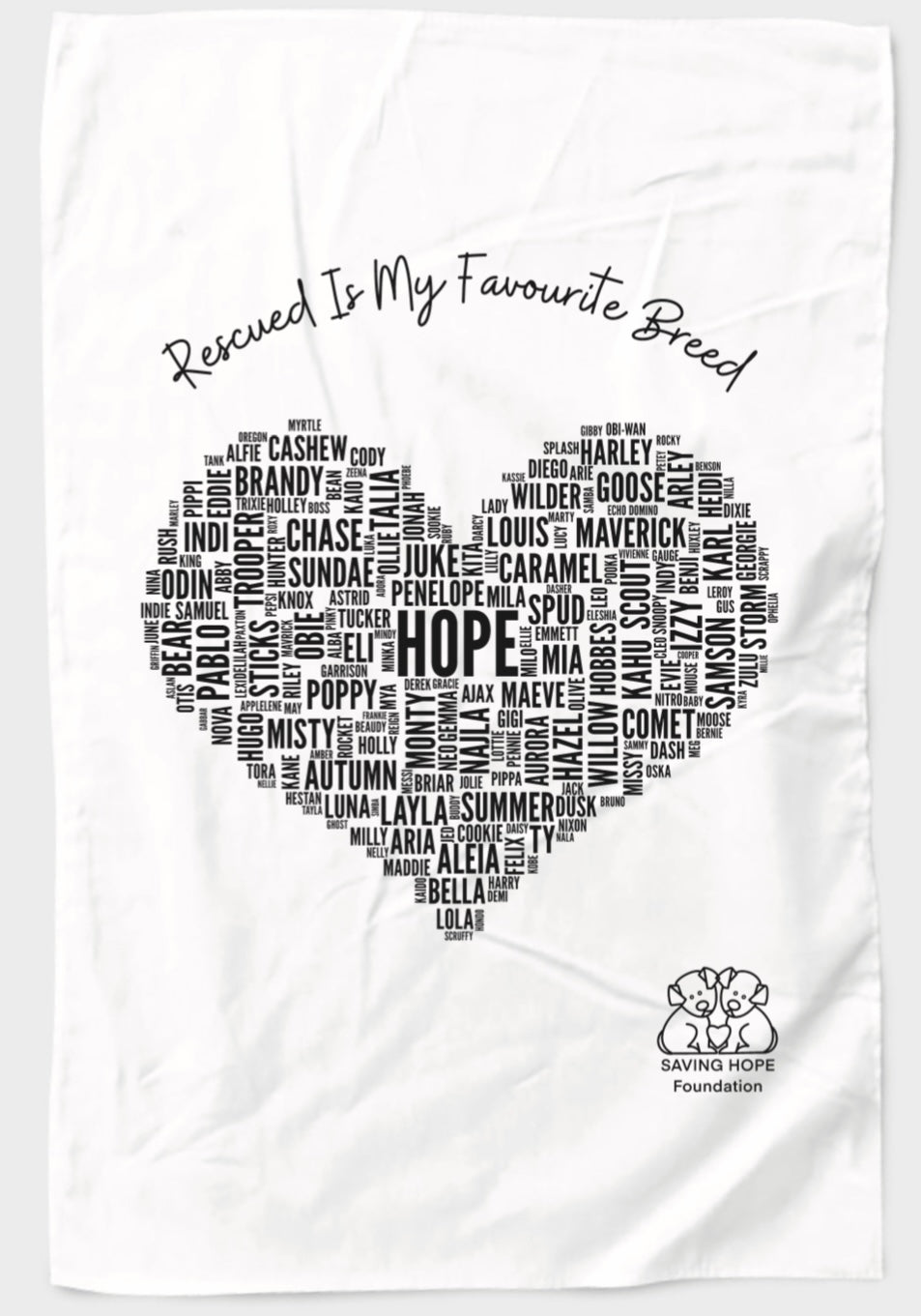 Rescued Is My favourite Breed Tea Towel